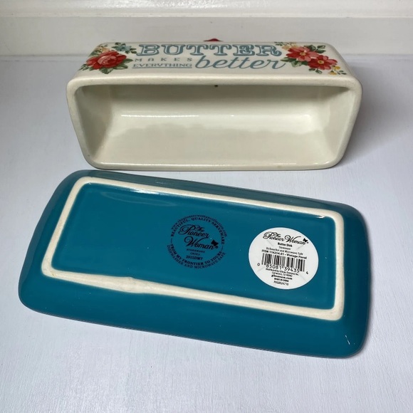 The Pioneer Woman Butter Makes Everything Better Floral Stoneware 2 Pc Dish, NWT - Picture 8 of 12